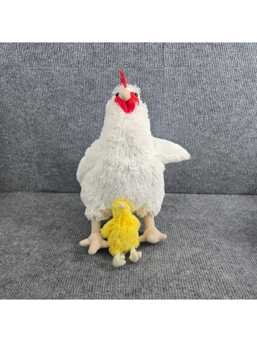 Plush White Chicken & Yellow Chick Set Adore Plush Company